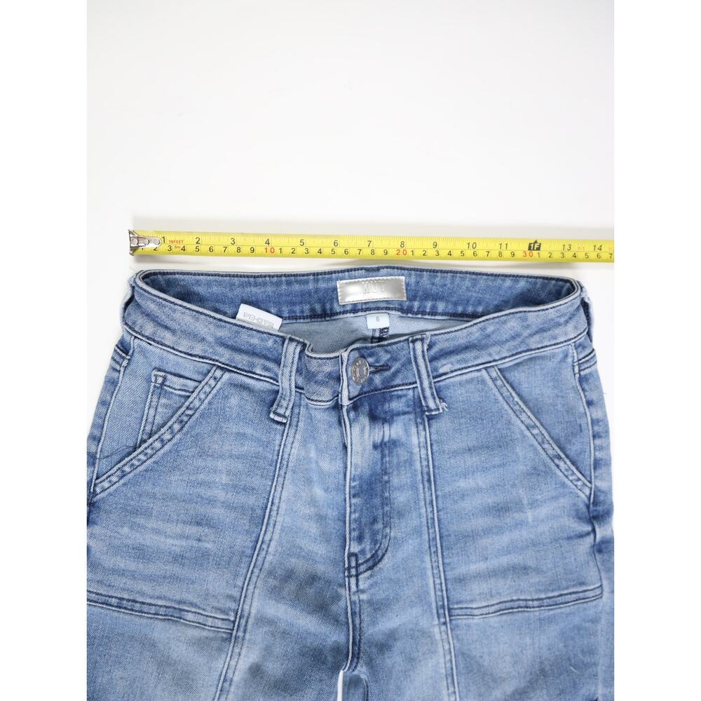 Utility Workwear KUT from the Kloth Reese Cargo Straight Ankle Medium Wash Jeans - Picture 7 of 15